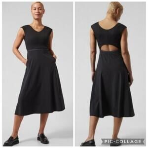Athleta Ryder Midi Dress With pockets!!  Size Large
